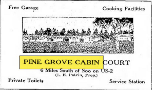 Browns Pine Grove Cabins - Jul 1939 Ad